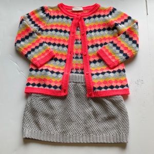 Girls Cardigan & Skirt Set
